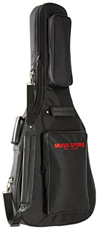 MUSIC STORE Gigbag Western Guitar Super Deluxe, Robuste Tasche für Westerngitarren, 30 mm Polsterung, Extra Gepolsterte Halsstütze, Wasserabweisend, Reißfestes Nylon, Stabiler Reißverschluss, 2 Große