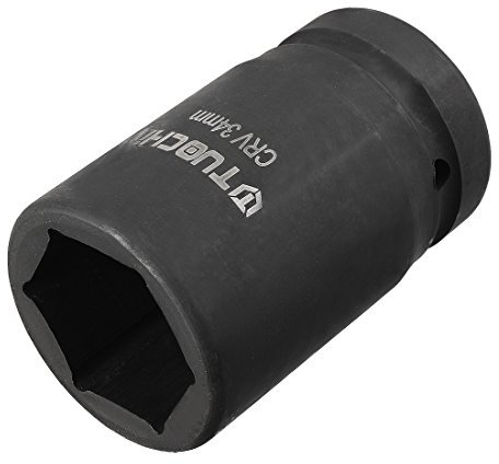 Sourcingmap 1-Inch Drive by 34mm Deep Impact Socket, 6-Point, Cr-V, Metric