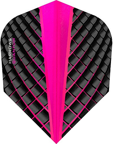 Harrows Quantum Dart Flights, 100 Micron – Standard – 3D Effekt – 1 Set (3), rose