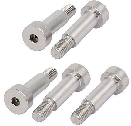 sourcing map 5Stk. 304 Edelstahl Sechskant Schulter Bolzen 10mm Schulterdurchm. 25mm Länge M8 de
