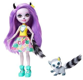 Enchantimals GFN44 Larissa Lemur Doll (6-in) & Ringlet Animal Friend Figure, Multicolour