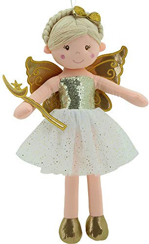 Sweety Toys 11810 Stoffpuppe Fee Plüschtier Prinzessin 60 cm Gold