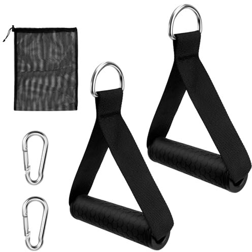 Dadabig 2 Stück Einhandgriff für Widerstandsbänder, Silikongriffe mit massiven ABS-Kernen Einhand Kabelzug Griff für Fitnessbänder Tube Pro Expander Bänder Trizeps Trainings Rope Yoga Stretch Schwarz