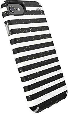 Speck Produkte Presidio Inked iPhone SE (2022)| iPhone SE (2020)| iPhone 8| iPhone 7 Hülle, Streifen Gold Marmor Grau, Grau (132087-8902)