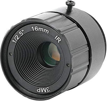 Camera CCTV Lens, 16mm 3MP F1.6 1/2.5 High Definition Camera Mount CS CCTV Fixed Lens