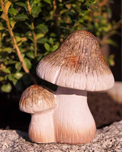 Rostalgie Magnesia Mini Pilz 12 cm Naturfarben Garten Dekoration Herbst Pilze