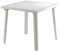 Tomaino - Table de jardin carrée en plastique pour extérieur - Table à manger 4 places avec trou pour parasol en polypropylène, mobilier extérieur pour balcon, terrasse, camping, bar (blanc)