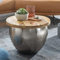 FineBuy Couchtisch Mango Massivholz/Metall 60x43x60 cm Industrial Style Rund, Design Wohnzimmertisch mit Stauraum, Moderner Loungetisch Sofatisch