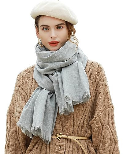 RIIQIICHY Damen Schal Winter Grau Pashmina Stola Festlich Herbst xxl schals Tücher für Abendkleider Frauen Hochzeit schultertuch