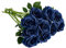 IUKnot Künstliche Rosen, 10 Stück, offene Blumenstrauß, marineblaue Kunstrosen, Stiele für Hochzeitsarrangement, Brautstrauß, Tafelaufsatz, künstliche Seidenblumen