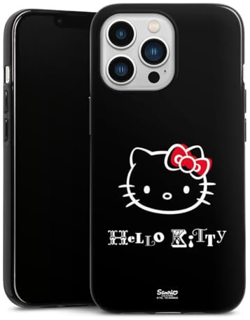 DeinDesign Silikon Hülle kompatibel mit Apple iPhone 13 Pro Case schwarz Handyhülle Kawaii Fanartikel Hello Kitty