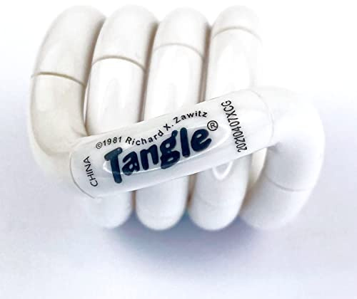 Tangle Jr. Solid White - Genuine Fidget - Fidget Toy for Kids and Adults