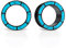 KOOBODY 1 Paar Edelstahl Opal blau umrandet Ohr Flesh Tunnel Schraube zurück fit blau türkis Shell Ohr Gauges Stretcher Expander Piercing Schmuck 2g-2