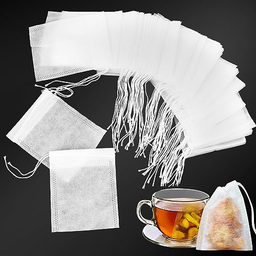 MXTIMWAN 600 Pezzo Filtro Tessuto in Carta Riutilizzabile, Sacchetti Filtro per Tè con Coulisse Bustine Te Vuote, Filtro Vuoto per Tè Caffè Erbe Spezie, 7 x 9 cm