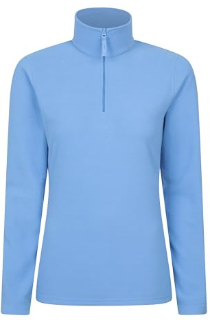 Mountain Warehouse Camber Half Zip Women's Fleece - Lightweight, Warm & Cosy Half Zip Sweatshirt Top - Best for Camping, Outdoors, Travelling & Hiking Bright Blue (Plain) M