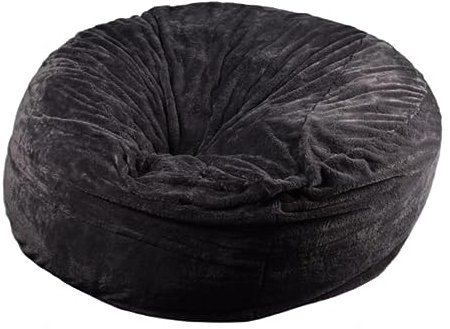 NIBHZ Klassischer Sitzsack aus Kunstfell, Wohnzimmer-Sitzsack (ohne Füllung), 65 x 130 cm, großer Stuhl für Schlafzimmer, grau, 130 x 65 cm