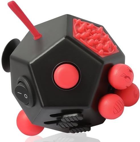 VCOSTORE Fidget Cube mit 12 Seiten, Infinity Cube Fidget Anti Stress Würfel Spielzeug für Erwachsene Kinder mit ADHS,ADD,ASD,ADHD