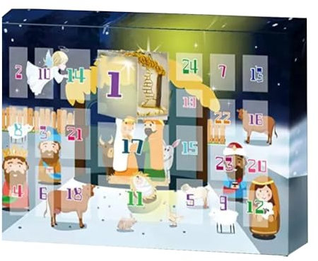 LYEAA Countdown Weihnachtskrippe Weihnachten Adventskalender 24 Tage Set Geburt Christi Sammlung Geschenk Xmas Party