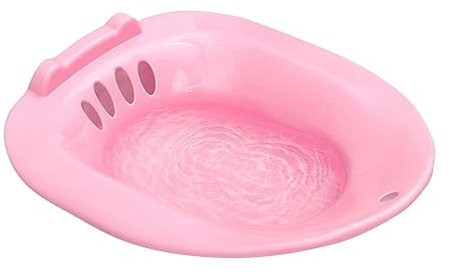 Sitzbadewanne für Toilette, tragbare Sitzbadewanne für Männer Frauen Sitzbadewanne für Hämorrhoiden Pp Material faltbar hängend Sitzbadewanne großvolumig, rosa