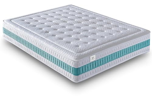 NATURELITS Matratze 90 x 200 MemoryVex Viskoelastische, wendbar, für Winter/Sommer, Einzelbett, milbendicht und atmungsaktiv, Flexicell-Kern, mittel Härte, Grau, Serene Optima Höhe 30 cm