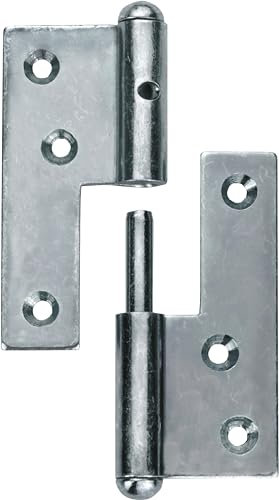 Connex Tür-Aufschraubbänder - 160 mm - links - verzinkt/Aufschraub-Scharnier/Türscharnier/Scharnier zum Aufschrauben/Türband/Türladenband/Türbeschlag / DYB2006581