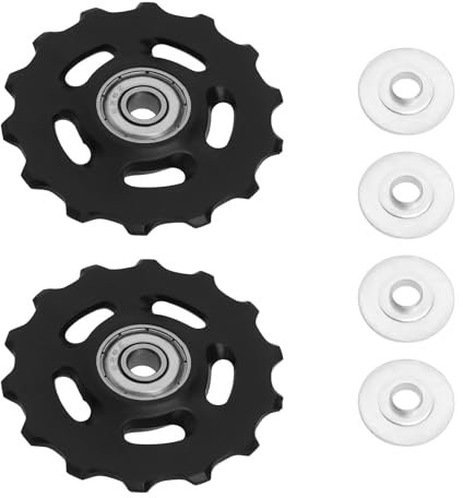 VGOL 2 Stück Radfahren Gear Wheels14T Schaltwerk Guide für Mountainbike Rennrad Fahrrad POM + Nylon Faser OD 58mm Schwarz Radfahren Rad Teil Zubehör