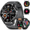 FOXBOX Smartwatch Uomo Chiamate Bluetooth,1.43Amoled Orologio Smartwatch Impermeabile IP68, 3 Cinturini, 100+ Modalità Sportive, 24/7 Monitor Sonno/Cardiofrequenzimetro per Android iOS Nero