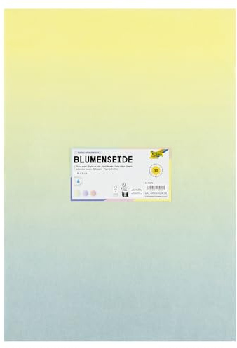 folia 90078 - Blumenseide Shades of Rainbows Mix, nassfest, 30 Bogen, 50x70cm, 20 g/m² in 3 Farbverlauf-Designs sortiert