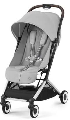 Cybex Orfeo Kinderwagen mit goldfarbenem und silberfarbenem Rahmen, Nebelgrau