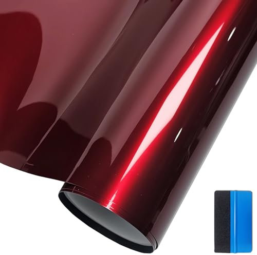 NewL Hochwertige rote Vinylfolie, Luftablasskanäle für Auto-Dach, Flügelsäule, Motorrad-Aufkleber (30cm x 150cm)