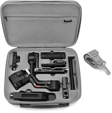 BeisDirect Travel Case for DJI RS 4 Kit Gimbal Stabilizer and Accessories, Portable Storage Bag Large Capacity Gimbal Stabilizer Protective Carrying Case with Shoulder Strap, 34.5 * 27 * 9.5cm (Gray)