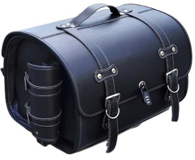 JDUYHS Sacoche Moto pour Harley Davidson Sportster 1200 1988-2022, Coffre de Moto Top Case Arrière Imperméable Grande Capacité 33 Litres, B Black