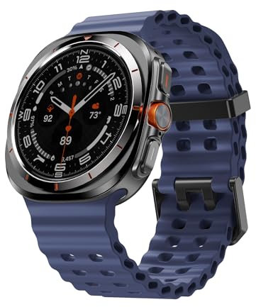 NotoCity Compatibile con Samsung Galaxy Watch Ultra Cinturino, Cinturino in Silicone Morbido da 47 mm per Samsung Galaxy Watch Ultra(Blu notte)