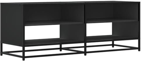 vidaXL Mobile Porta TV Nero 120,5x40x46 in Truciolato e Metallo, Supporto TV, Mobile HiFi, consolle TV, credenza TV, Mobile dispositivi multimediali