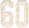 Nummer Licht 3D, Deko Licht Leuchtende Zahlen, 60.Geburtstag Party Dekoration Light Up Zahlen für Geburtstag Party Hochzeit & Urlaub Haus Bar Dekoration (1 Paar* 60 Leuchtziffern)