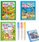 3 Pièces Livre de Coloriage a L’Eau, Livre de Coloriage à l'Eau pour Enfants, Livre de Dessin Magique de l'Eau, Magic Water Book Réutilisable avec 3 Stylos, pour Enfants Filles Garçons