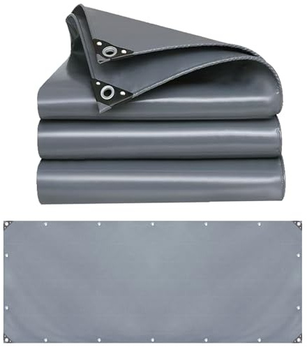 Toldo Lona 5x8 m 500g/m² con Anillos de Metal, láminas Protectoras para Coche, Lona Multiusos LXX94W, Gris