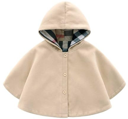 Générique Enfants Cape à Capuche Chaude Automne Hiver Capuche Laine Doux Poncho Cape Tout-Petits Manteau à Capuchon Coupe-Vent Mignon Bébé Cape Poncho en Plein Air pour Bébés Filles Garçons 0-3 Ans