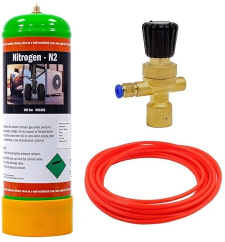 NITROGEN Disposable Gas Bottle Cylinder KIT w/Regulator Hose 2.2L