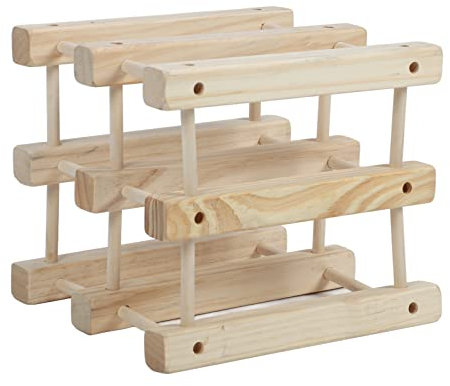 SYH&AQYE Wooden Wine Rack, Stackable Wooden Wine Rack, Stackable Modular Wine Storage Racks, DIY Assembly Wine Bottle Holder for Inside Cabinet and Countertop