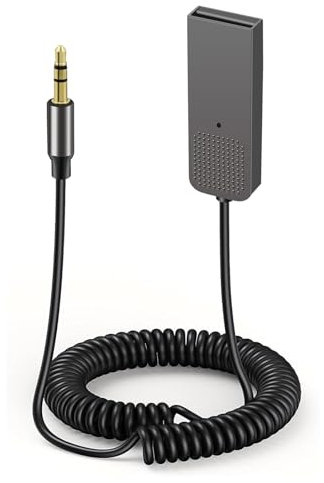 Pixelure Adaptateur Aux Bluetooth 5.2 pour Voiture, Jack 3.5mm USB Adaptateur Audio sans Fil avec Microphone, Compatible avec Les systèmes musicaux de Voiture et la Navigation Vocale
