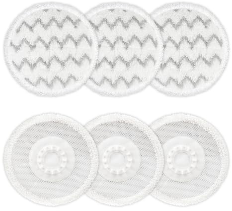 YYDSLEE 6 Pack Replacement Steam Mop Pads for Shark S8000 S8001 S8200 S8201 S7001 S7201 S7000 S7005 S7020 S7001 Reusable Steam & Scrub Series All-in-One Cleaning Pads