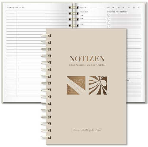 BIROYAL 2027 Tagesplaner Undatiert A5 - Spiralbound Daily Planner - To Do Planer mit Terminplan, Notizen & Planung - 7 Uhr bis 22 Uhr mit 30-Minuten - Intervallen - Terminplaner Für Büro