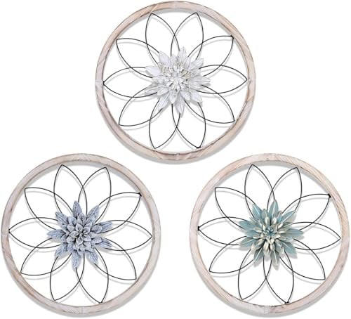3 Stück ultradicke Wanddekoration im Landhausstil Rustikale Wohnkultur Hängende Dekoration im Landhausstil für Außenbereich, Schlafzimmer, Wohnzimmer, Badezimmer, Küche, Innenbereich (40 × 40 cm)