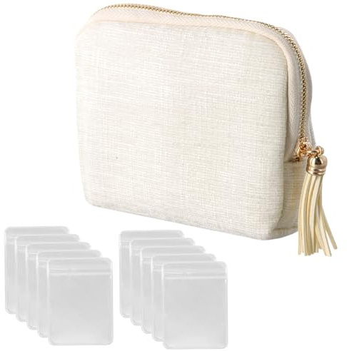 Astralong Schmuckaufbewahrung, Schmucktasche, Kleines Reise Schmuckkästchen, Tragbarer Schmuckbeutel mit Fransen, 7 Fächer, Schmuckkoffer Etui für Armbänder, Ringe, Ohrringe und Halsketten