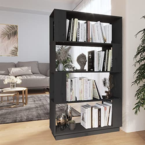 PHGTYUK Bücherregal Raumteiler Grau 80x25x132 cm Massivholz Kiefer Regalsystem Stauraumlösung