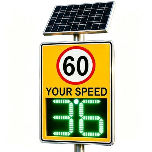 20x28IN, 60 km/h Panneau D'affichage de la Vitesse à LED à Énergie Solaire