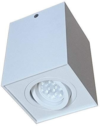 Lampenlux Aufbaustrahler Aufbauleuchte Titus eckig Aluminium Weiß schwenkbar 9.6x9.6 cm Einbauleuchte Einbaulampe Einbauspot Strahler Punktstrahler Downlight Deckeneinbaustrahler Deckeneinbauleuchte