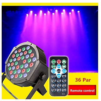 LED Par Licht 512 DMX LED Bühnenlicht Klangregelung mit Fernbedienung 7 Modi RGB Lichteffekte für Weihnachten Geburtstag Party Disco DJ schow Bühnenbeleuchtung (2 Stücke, 36 LEDs)
