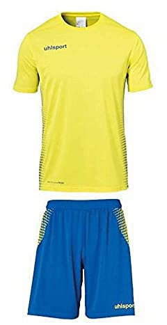 Uhlsport Herren Score Kit Trikot&Shorts Set, Limonengelb/Azurblau, M